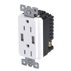 ETL approval universal mount electrical dual sockets outlet receptacle usb charger wall socket