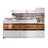 new luxury modern design high gloss wood grain color door modular kitchen cabinet from China