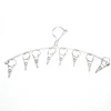Hot selling Stainless Steel silver bags towel metal hanger clips round hangers for drying hanging scarves socks cloth