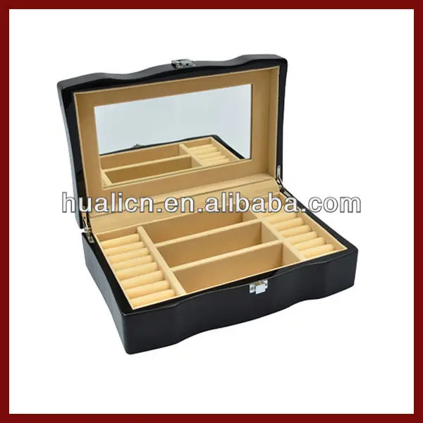 Luxury Wooden Mirror Glass Jewelry Box Wholesale