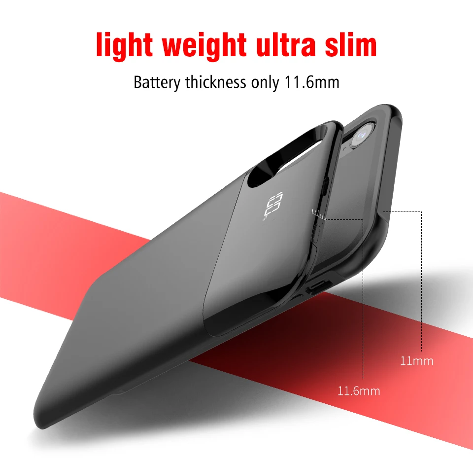 Newest 5000mAh wireless external power case for iPhone X Xs XR Max 5500mAh Wireless charger case for iPhone power bank case - ANKUX.COM
