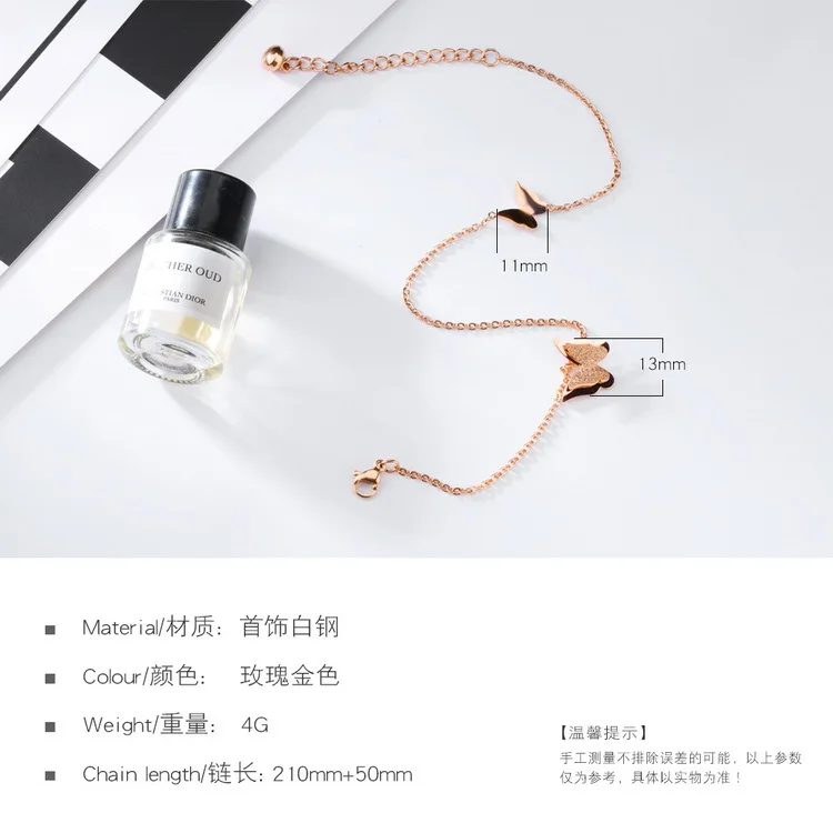 girl foot chain butterfly rose gold plated anklet foot chain women stainless steel ankle foot chain jewelry