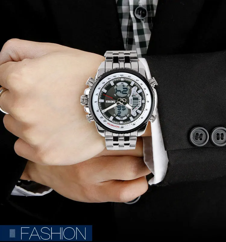 Skmei #0993 french luxury brands stainless steel chain digital wrist watch