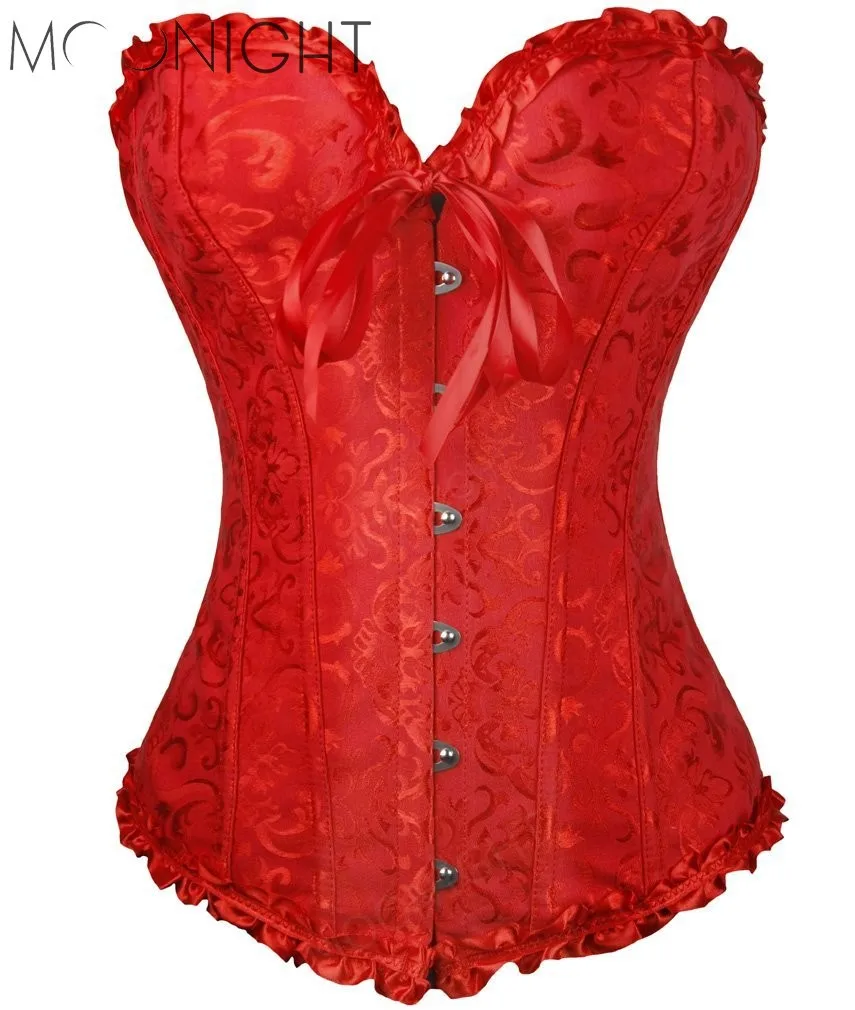 Free Shipping Plus Size waist training corsets Sexy Women Wedding Dress Lingerie Corselet Corset red Overbust bustier Tops