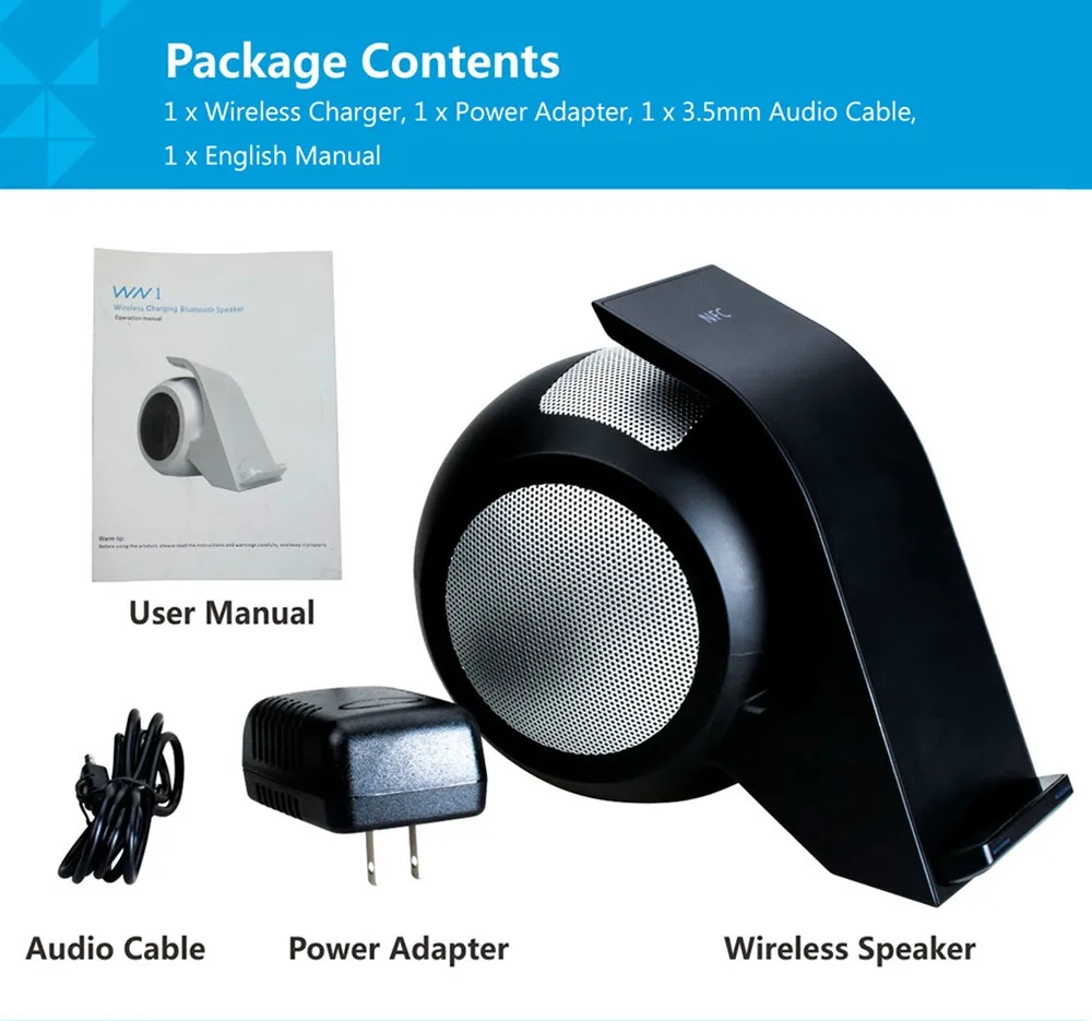 5.0 wireless charging bluetooth speaker NFC speaker qi wireless charging bluetooth speaker - ANKUX.COM