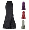 Ecowalson Women's Vintage Gothic Victorian Fishtail Skirt Steampunk Long Mermaid Dress