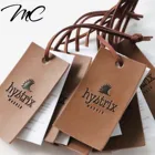 New design custom leather and paper hang tag with suede leather string