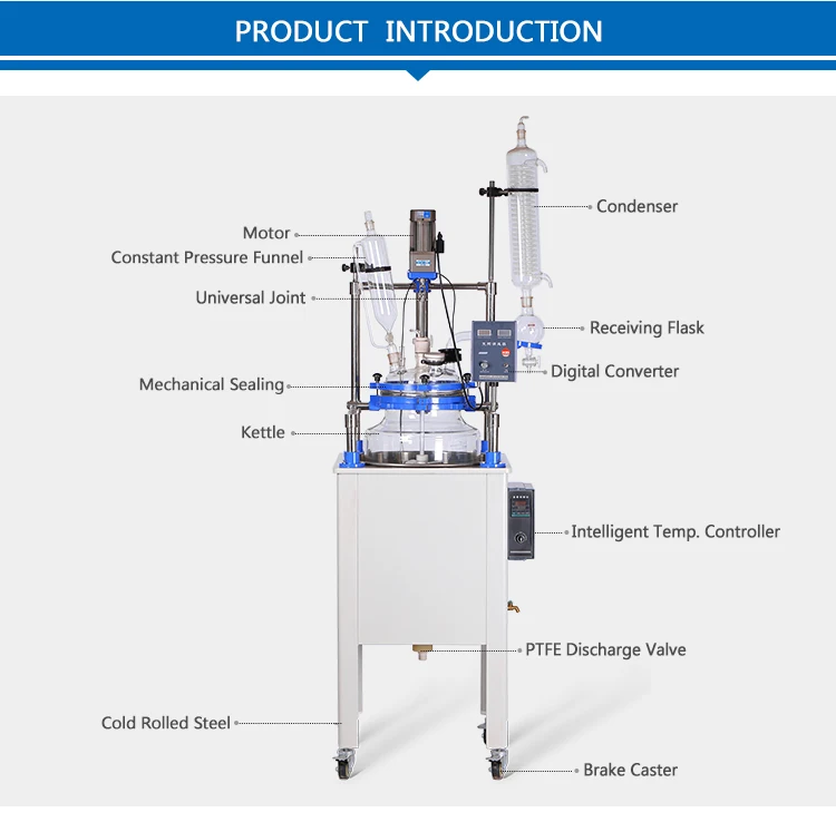 KD 80L Chemical Mixed Lab Stirring Glass Reaction Tank