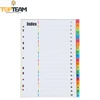 Free Sample Various Color A4 Format File Index Card, PP Plastic Index Tab Divider