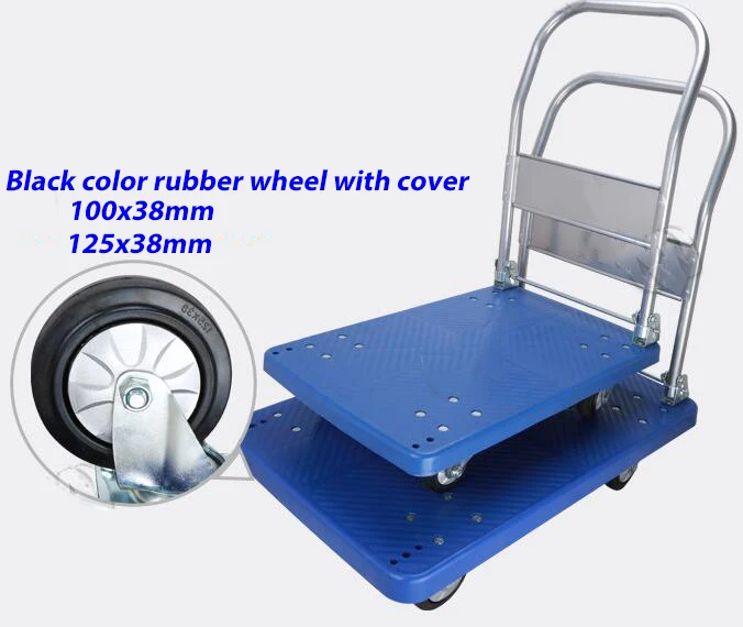 300kgs foldable warehouse heavy duty plastic platform cargo trolley