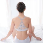 Women new design sweet lace seamless tube bra padded boob yoga sport beauty back bra