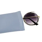 2019 new arrivals custom cross grain PU leather solid color eyeglasses sunglasses pouch