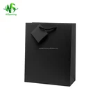 Cheap recycled art paper bag plain black paper bag eco bags