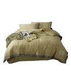 Fiber Fashion English Woven Tape Bed sheet Light Tan Comforter 100% cotton Printed Home Textile Bedding Sets