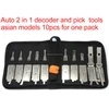 High quality lock pick set locksmith tools auto 2 in 1 decoder and pick tool