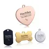 Stainless Steel Pet Cat Dog ID Tag Anti-lost Cat Small Dog Collars Accessories Cat Necklace ID Name Tags blank