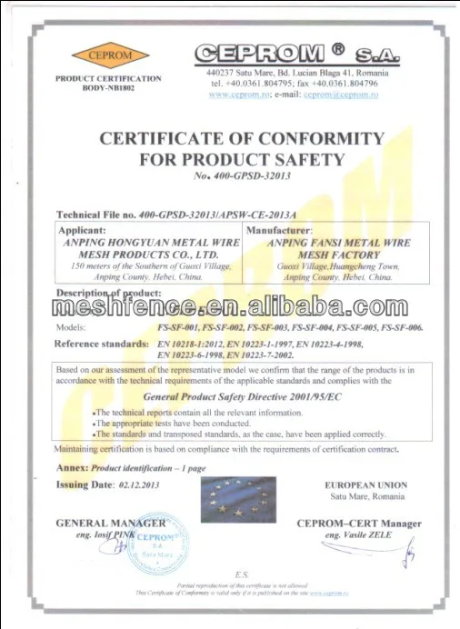 ce certificate for quality guarantee