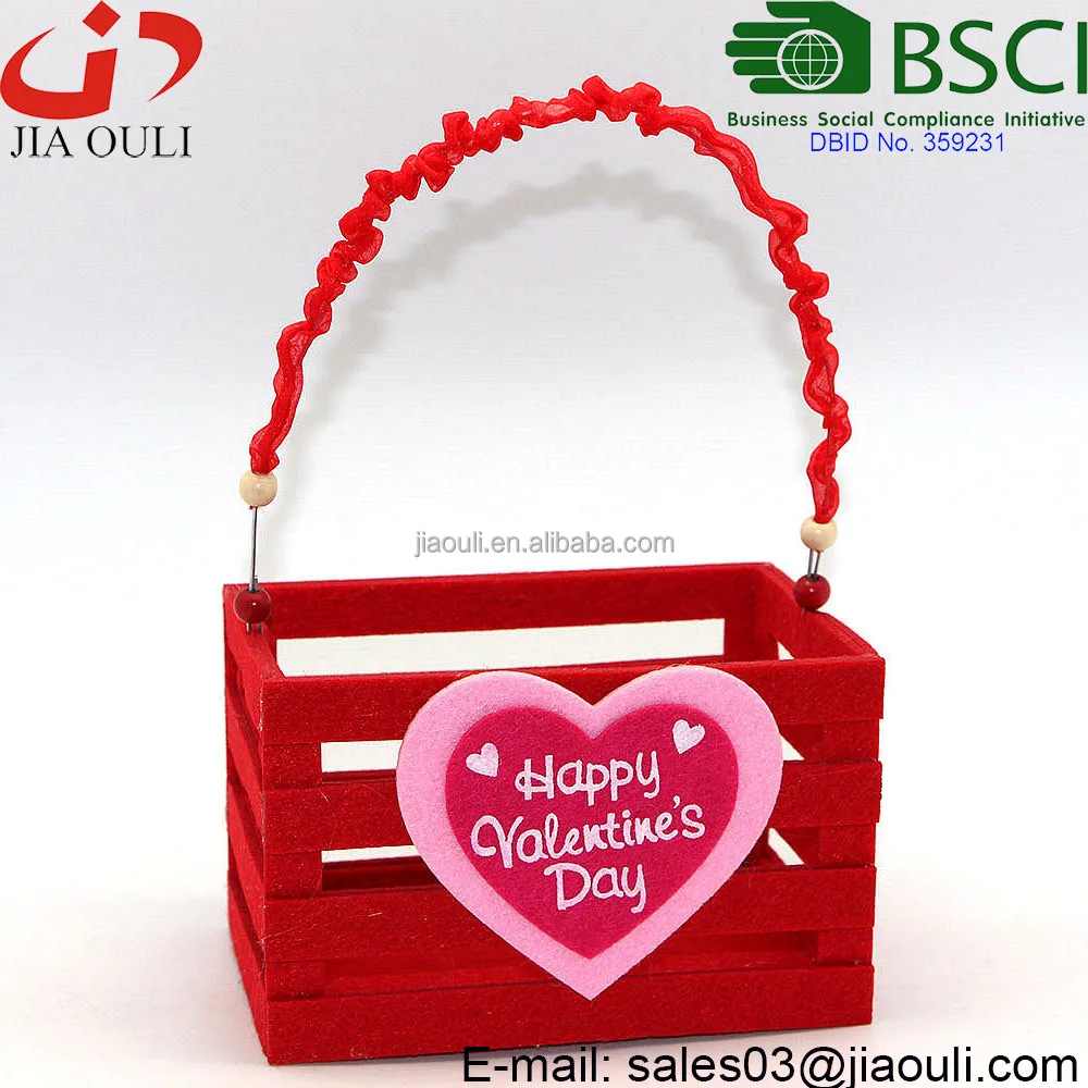 bsci audit factory valentines day decorations red felt basket