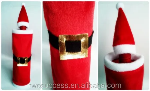 Christmas Wine Bottle Cover, Santa Wine Bottle Bag .jpg