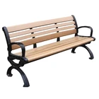 Stylish design premium quality iron frame composite wood outdoor garden patio seating bench