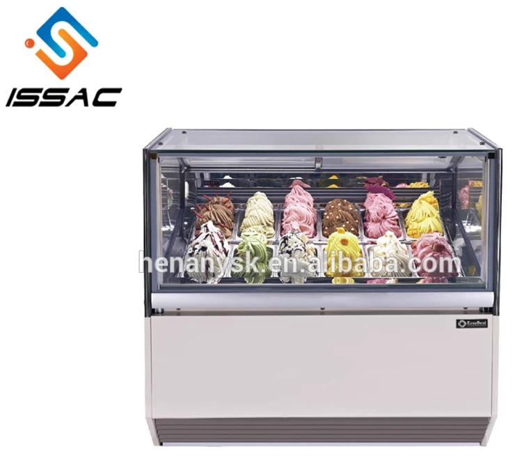IS-12 high quality Ice cream modern shot glass used  display cabinet for CE