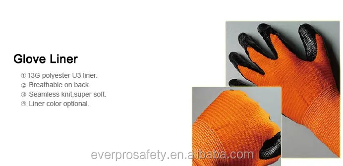 Anti Oil Resistant U3 Style Nitile Coated Work Gloves For Industrial