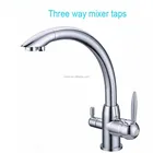 Brass Kitchen Faucet 3 Way Water Filter Tap for Hot, Cold, and Filtered Drinking Water