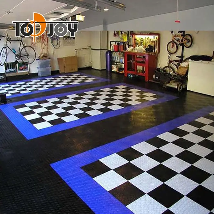 Color Combination Easy Install Pvc Interlocking Garage Flooring