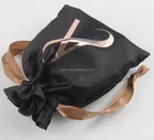 Custom logo made silk like satin drawstring pocket small jewelry package bag