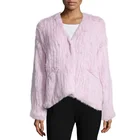 China Wholesale Fashion Women Coat Knitted Dyed Rabbit Fur Jacket KZ150140