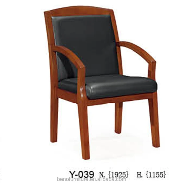 Simple designs wood four legs Office chair conference chair without wheels