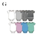 OEM Wholesale Cosy Organic Onesie Bodysuit Short Sleeve Infant Romper Unisex Baby Bamboo Clothing
