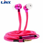 Metal Headphones Metal Earbuds Metal Shoelace Earphone Handsfree Headphones Mic 3.5mm Earbud
