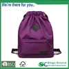 420D Nylon Strong Drawstring Cord Backpack Bag With Front Zipper Pocket