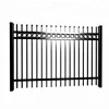 Ornamental powder coated welded iron tubular steel picket fence / ornamental diy steel fences