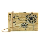 New design 2018 handmade palm tree acrylic clutch evening bag OC3498