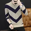 Wholesale korean style round neck letter print acrylic man sweater