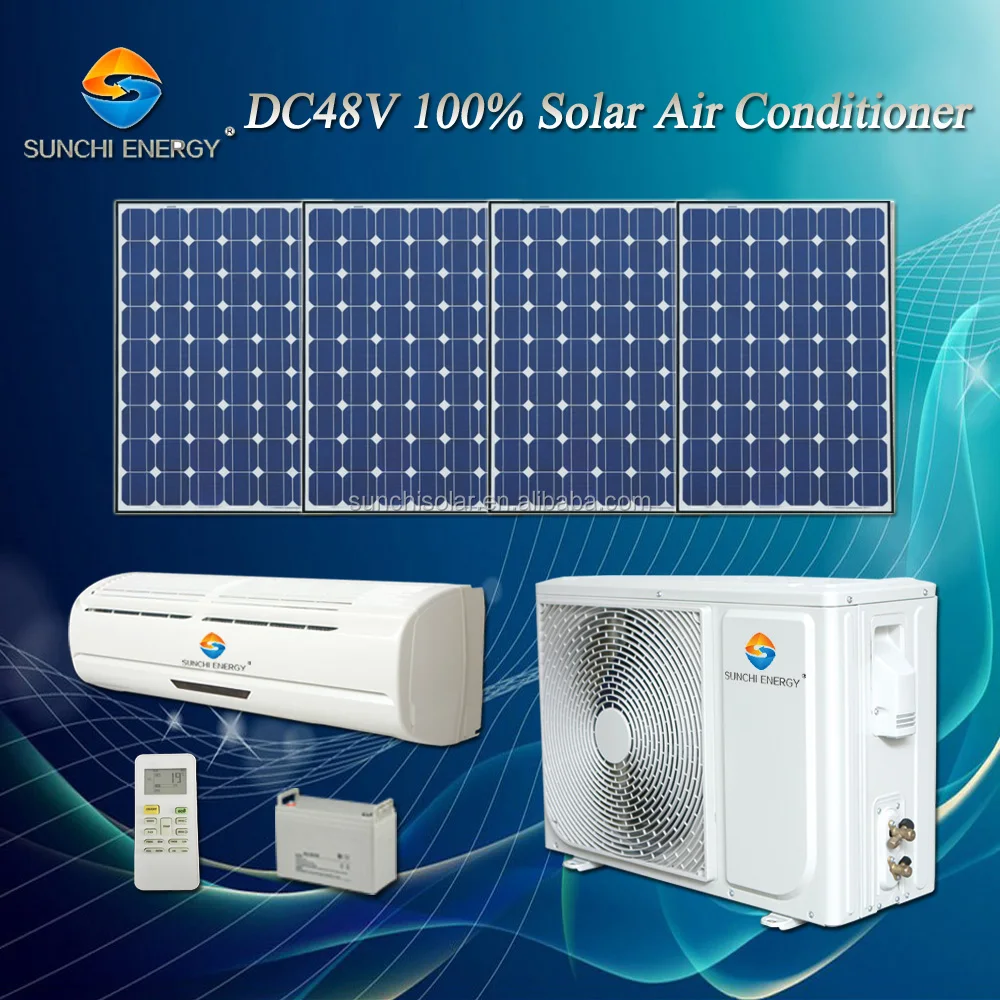 Hors réseau 18000BTU 24000BTU DC48V 100% meilleur concurrentiel solaire split système de climatisation
