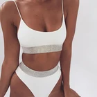 Shiny High Waist Cut Beach Wear Woman Swimwear Girl Oem Lady Sexy Bikini
