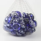 Hot sale 17-19mm royal blue color transparent flat glass balls marbles for home decoration