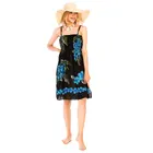 Fashion woman spaghetti strap dress printed casual dress beach summer dress