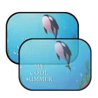 Custom printing fabric portable folding retractablecar sunshade sublimation car sun shade