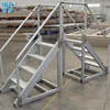 4 step trolley aluminum mechanical ladder with safety rail
