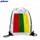 Custom Printed national Flag Pattern Small Drawstring mesh Bags