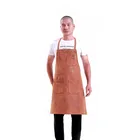 Wholesale Durable Adjustable Restaurant Leather Apron Full With Pockets