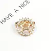 Best Selling Scarf Pins Alloy Rose Gold Boutonniere Rhinestone Brooch Fashion Ring Star Brooch
