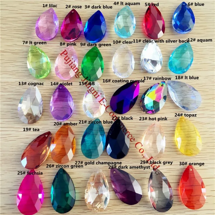 big size 89mm clear crystal teardrop pendants prism almond parts
