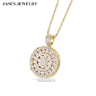 JASEN JEWELRY shiny bling jewelry round diamond pendant jewelry zirconia pendant