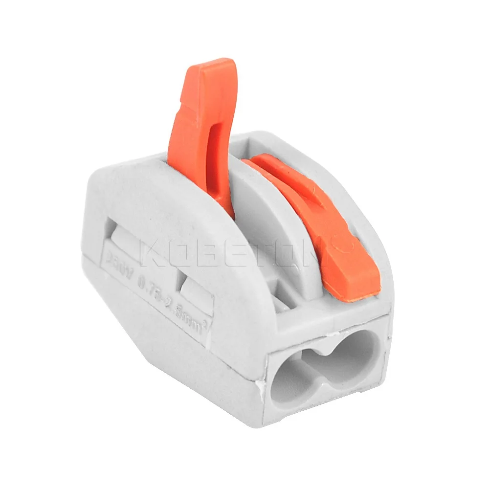 20pcs/lot 2 Pin Universal compact wire wiring connector conductor terminal block with lever 250V