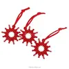Red Felt SNOWFLAKE Hanging Decorations Christmas Tree Hangers Gift